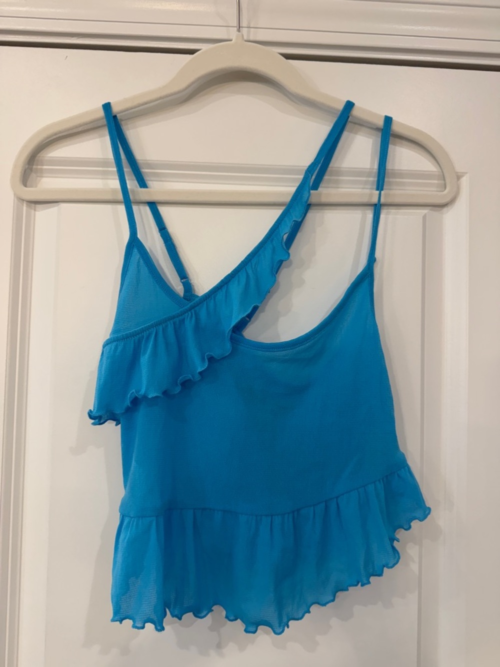 Urban Outfitters Bright Blue Ruffle Asymmetric Cami